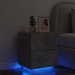 vidaXL Nočna omarica z LED lučkami betonsko siva inženirski les