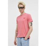 Bombažna kratka majica Superdry roza barva - roza. Kratka majica iz kolekcije Superdry, izdelana iz tanke, elastične pletenine. Model iz izjemno udobne bombažne tkanine.