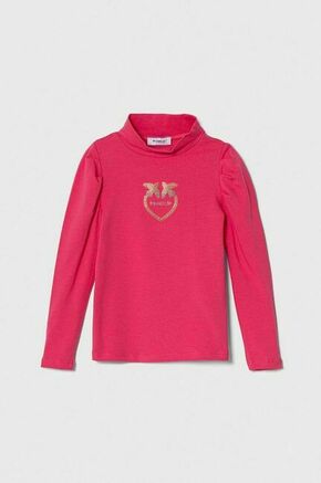 Otroška dolga majica Pinko Up roza barva - roza. Majica z dolgimi rokavi iz kolekcije Pinko Up. Model izdelan iz izjemno udobne pletenine. Model iz mehke in na otip prijetne tkanine.