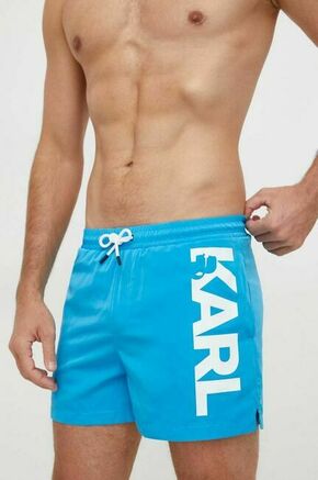 Kopalne kratke hlače Karl Lagerfeld mornarsko modra barva - modra. Kopalne kratke hlače iz kolekcije Karl Lagerfeld. Model izdelan iz tkanine.