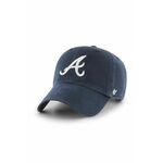Bombažna bejzbolska kapa 47 brand MLB Atlanta Braves mornarsko modra barva, B-RGW01GWS-NYD - mornarsko modra. Kapa s šiltom vrste baseball iz kolekcije 47 brand. Model izdelan iz tkanine z nalepko.