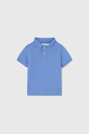 Otroške bombažne polo majice Mayoral - modra. Polo majica za dojenčka iz kolekcije Mayoral. Model izdelan iz udobne pletenine.