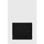 Usnjena denarnica Coccinelle moški, črna barva - črna. Mala denarnica iz kolekcije Coccinelle. Model izdelan iz naravnega usnja.
