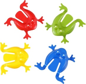 Teddies Jumping frogs družabna igra iz plastike na kartici 17x23