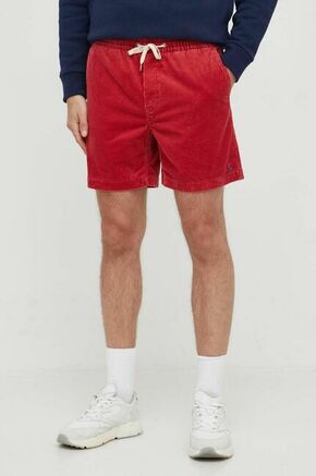 Kratke hlače iz rebrastega žameta Polo Ralph Lauren rdeča barva - rdeča. Kratke hlače iz kolekcije Polo Ralph Lauren. Model izdelan iz enobarvnega materiala. Model iz tkanine