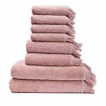 Komplet 6 majhnih in 2 velikih roza brisač iz 100-odstotnega bombaža Bonami Selection