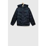 Otroška dvostranska jakna Abercrombie &amp; Fitch - modra. Otroški jakna iz kolekcije Abercrombie &amp; Fitch. Podložen model, izdelan iz imitacije krzna.