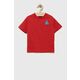 Otroška bombažna kratka majica GAP rdeča barva - rdeča. Kratka majica iz kolekcije GAP, izdelana iz tanke, elastične pletenine. Model iz zračne bombažne tkanine.
