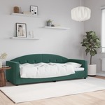 vidaXL Raztegljiva postelja temno zelena 80x200 cm žamet