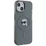 Ovitek Karl Lagerfeld KLHMP15SHLSKIK iPhone 15 6.1" black hardcase IML Metal Karl Head MagSafe (KLHMP15SHLSKIK)