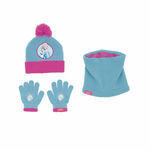Disney dekliški komplet modre kape, rokavic in ogrinjala za vrat Frozen WD14726