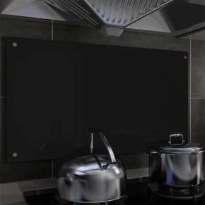 Shumee Kuhinjska zaščitna obloga črna 90x50 cm kaljeno steklo