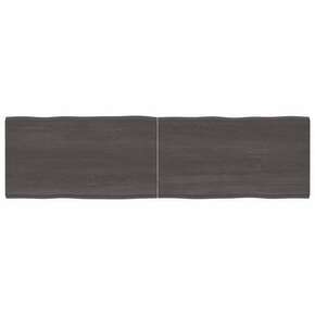 VidaXL Mizna plošča temno siva 180x50x4 cm obdelana trdna hrastovina