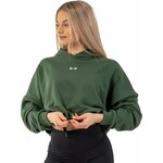 Nebbia Loose Fit Crop Hoodie Iconic Dark Green XS-S Trenirka za fitnes