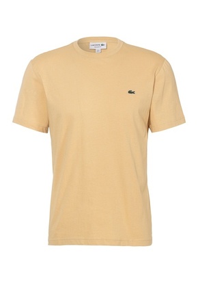 Bombažna kratka majica Lacoste bež barva - bež. Lahkotna kratka majica iz kolekcije Lacoste. Model izdelan iz rahlo elastične pletenine.