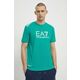 Kratka majica EA7 Emporio Armani moški, zelena barva - zelena. Kratka majica iz kolekcije EA7 Emporio Armani, izdelana iz tanke, elastične pletenine. Model iz mehke in na otip prijetne tkanine.