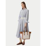 Ročna torba Tommy Hilfiger Th Script Tote Canvas AW0AW18829 Kremna