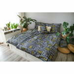 Siva bombažna posteljnina za enojno posteljo 140x200 cm LP Dita Runy - Cotton House