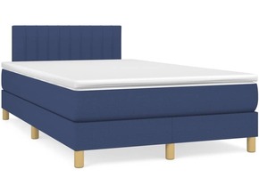 VidaXL Box spring postelja z vzmetnico LED modra 120x190 cm blago