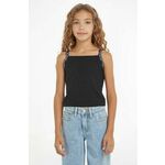 Otroški top Calvin Klein Jeans črna barva - črna. Otroške top iz kolekcije Calvin Klein Jeans. Model izdelan iz tanke, rahlo elastične pletenine.