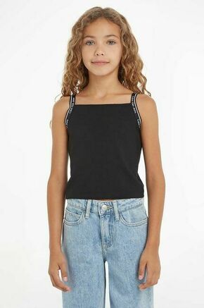 Otroški top Calvin Klein Jeans črna barva - črna. Otroške top iz kolekcije Calvin Klein Jeans. Model izdelan iz tanke