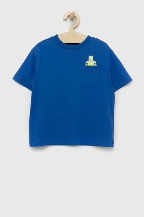 Otroška bombažna kratka majica GAP - modra. Otroške lahkotna kratka majica iz kolekcije GAP