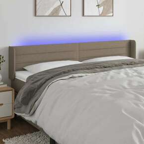VidaXL LED posteljno vzglavje taupe 203x16x78/88 cm blago