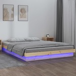 Greatstore LED posteljni okvir 160x200 cm trden les