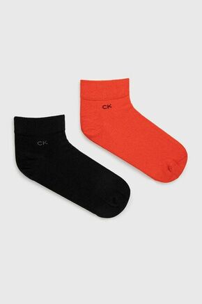 Calvin Klein nogavice (2-pack) - rdeča. Dolge nogavice iz zbirke Calvin Klein. Model iz elastičnega