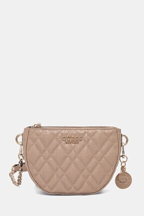 Torbica Guess ISEMAY - bež. Majhna torbica iz kolekcije Guess. Model na zapenjanje