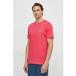 Bombažna kratka majica United Colors of Benetton moški, roza barva - roza. Kratka majica iz kolekcije United Colors of Benetton, izdelana iz tanke, elastične pletenine. Model iz izjemno udobne, zračne tkanine.
