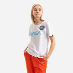 Bombažna kratka majica Alpha Industries NASA PM bela barva - bela. Kratka majica iz kolekcije Alpha Industries, izdelana iz pletenine s potiskom. Model iz izjemno udobne bombažne tkanine.