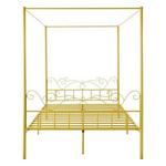 VEVOR Postelja s baldahinom kraljica 2110x1550x1965 mm zlata