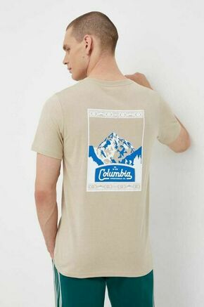 Bombažna kratka majica Columbia bež barva - bež. Kratka majica iz kolekcije Columbia
