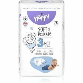BELLA Baby Happy Soft&amp;Delicate Size 3 MIdi plenice za enkratno uporabo 5-9 kg 70 kos