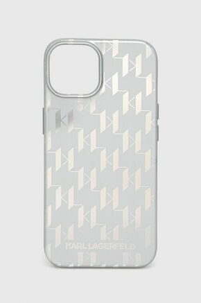 Karl Lagerfeld Ovitek za Apple iPhone 14 – Monogram Iridescent Silver