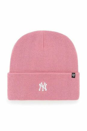 Kapa 47brand Mlb New York Yankees roza barva - roza. Kapa iz kolekcije 47brand. Model izdelan iz pletenine z nalepko.