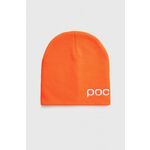 Kapa POC oranžna barva - oranžna. Kapa iz kolekcije POC. Model izdelan iz pletenine z nalepko.