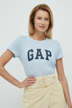 Bombažna kratka majica GAP - modra. Kratka majica iz kolekcije GAP. Model izdelan iz tanke