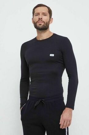Majica z dolgimi rokavi lounge Emporio Armani Underwear črna barva - črna. Majica z dolgimi rokavi iz kolekcije Emporio Armani Underwear. Model izdelan iz tanke