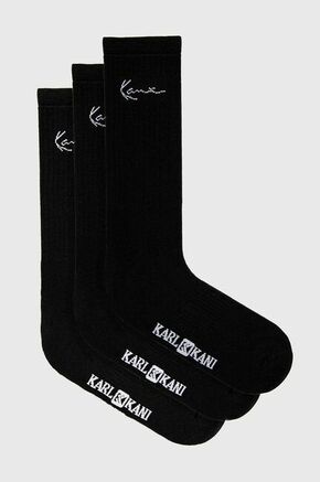 Nogavice Karl Kani - črna. Visoke nogavice iz kolekcije Karl Kani. Model izdelan iz elastičnega