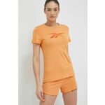 Bombažna kratka majica Reebok oranžna barva - oranžna. Kratka majica iz kolekcije Reebok. Model izdelan iz pletenine s potiskom. Izjemno udoben material, izdelan iz naravnih vlaken.