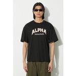 Bombažna kratka majica Alpha Industries College črna 146501