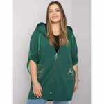 RELEVANCE Ženske ZURICH plus size kapuce z zadrgo temno zelene barve RV-BL-6795.84_381303 Univerzalni