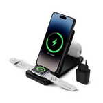 Ksix brezžični polnilec 3 v 1 15 W, hitro polnjenje, za Qi pametne telefone in Apple Watch