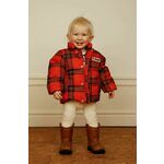 Otroška jakna Mini Rodini rdeča barva - rdeča. Otroški jakna iz kolekcije Mini Rodini. Podložen model, izdelan iz vzorčastega materiala.