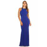 Amiatex Ženska obleka 87729, kraljevsko modra, S