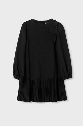 Otroška obleka Mayoral črna barva - črna. Otroški obleka iz kolekcije Mayoral. Model izdelan iz enobarvne tkanine. Zaradi vsebnosti poliestra je tkanina bolj odporna na gubanje.