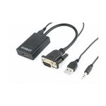 Gembird gembird a-vga-hdmi-01 video kabelski adapter 0,15 m hdmi tip a (standard) vga (d-sub) črn