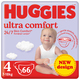 HUGGIES® Plenice za enkratno uporabo Ultra Comfort Mega 4 (7-18 kg) 66 kos